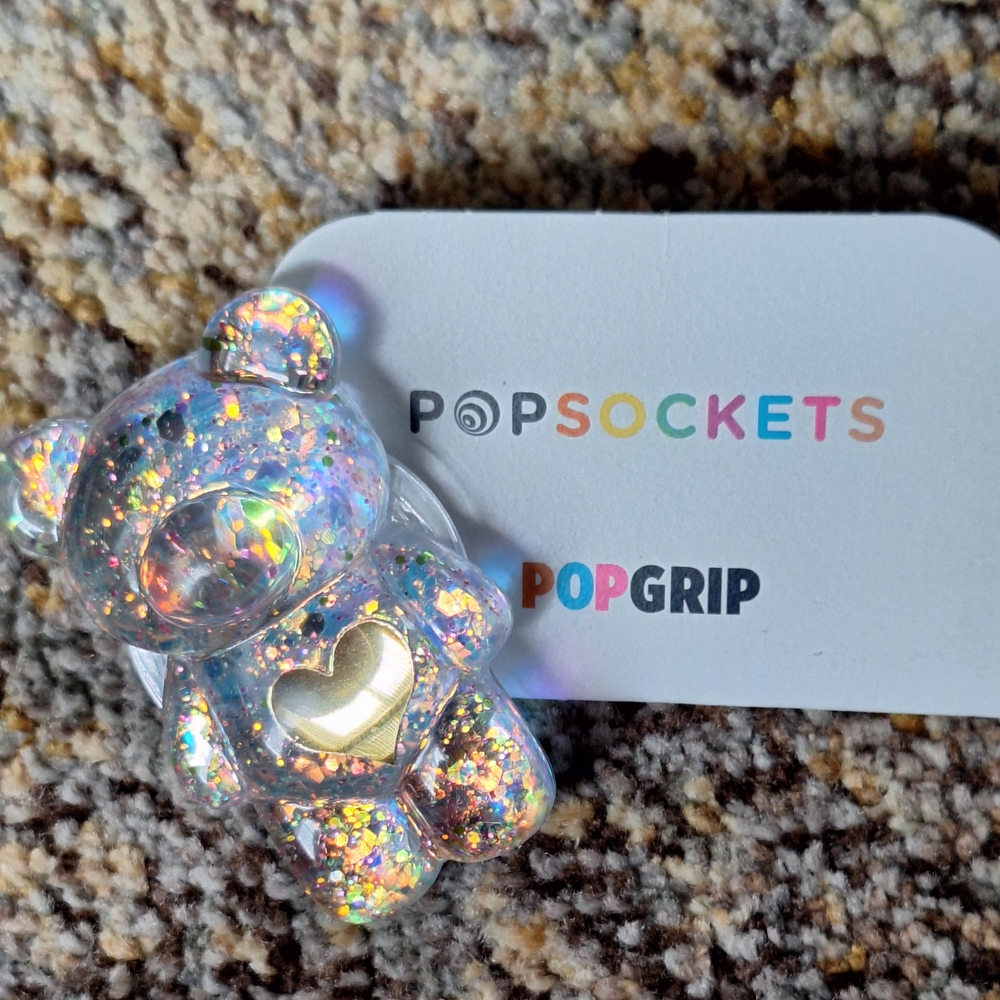 🍊Popsockets Glitter Bear PopGrip NWOT